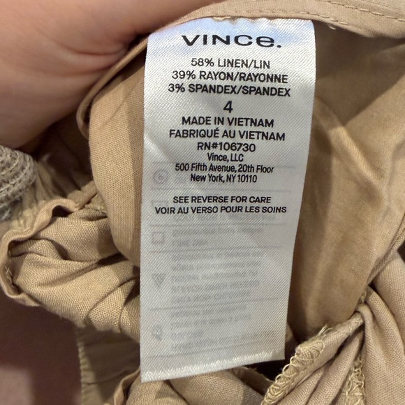 Vince Linen Blend Oat Beige Cargo Trouser Pants NWT Size 4 - Picture 12 of 12